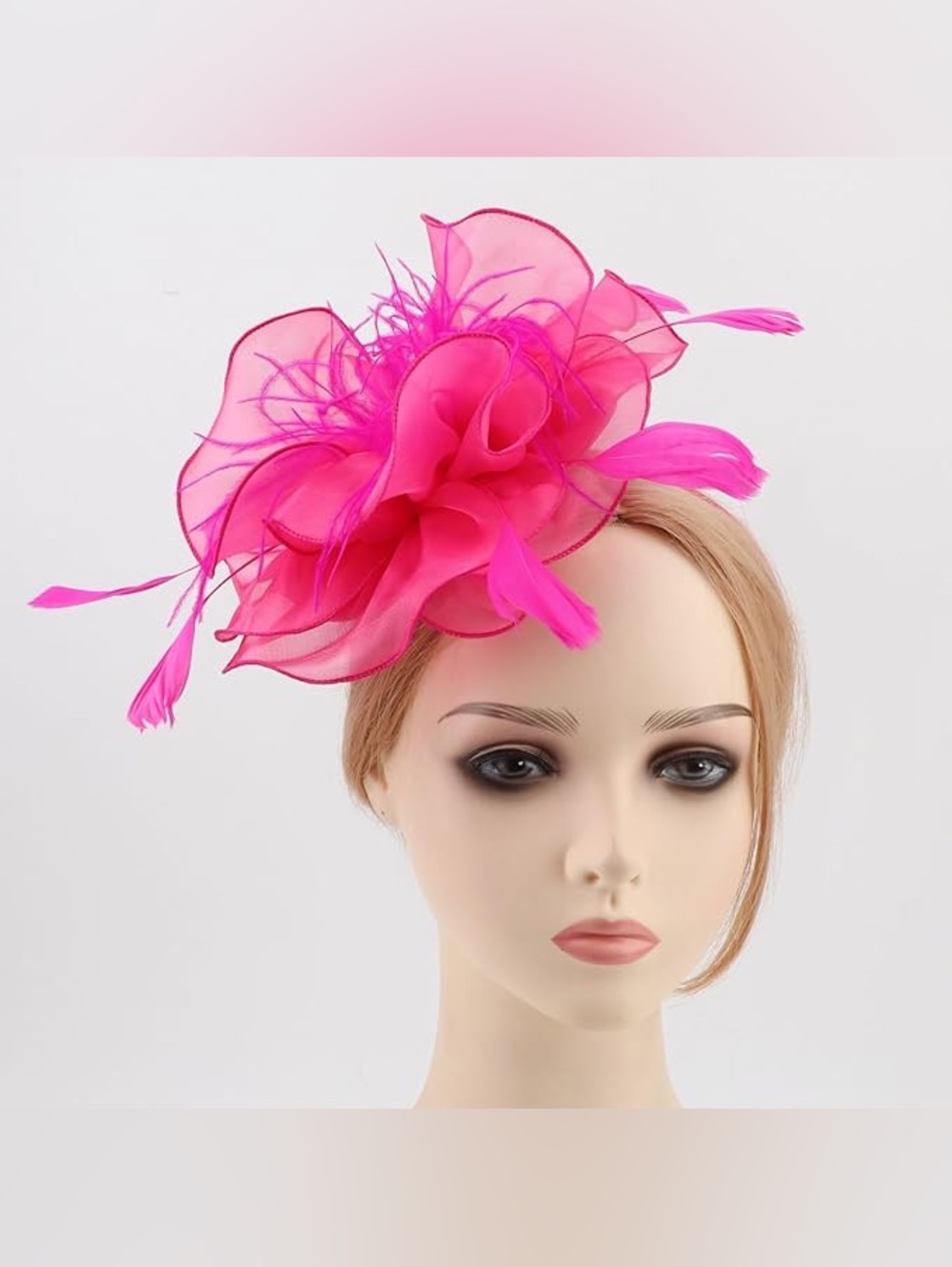 Hot Pink Fuchsia Fascinator Hat - Kentucky derby Tea Party Garden Party